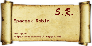 Spacsek Robin névjegykártya